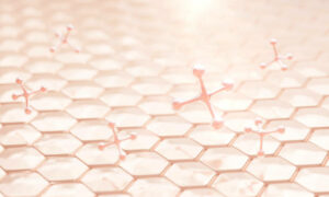 molecule on pink background, concept skin care cosmetics solution and dermatology